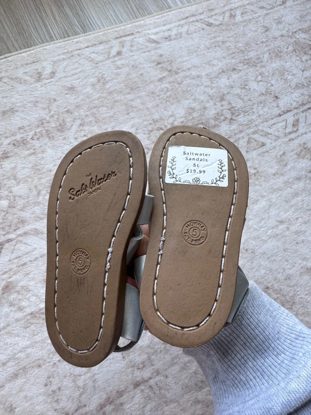 Baby girl / toddler saltwater leather sandals 5t